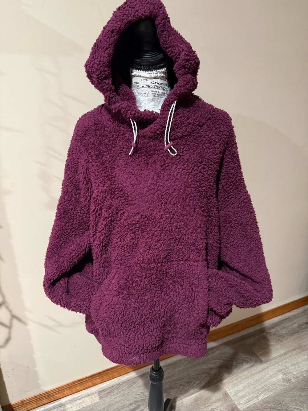 Athletic Works Plush Sherpa Hoodie in Plum